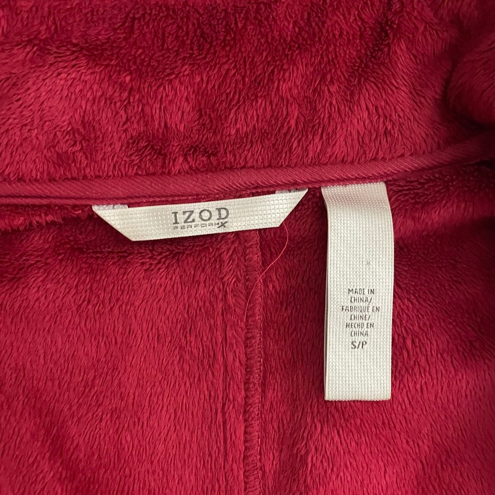 IZOD PerformX Womens Red Plaid Hooded Softshell Jacket Fleece Lined Size S - Picture 8 of 11